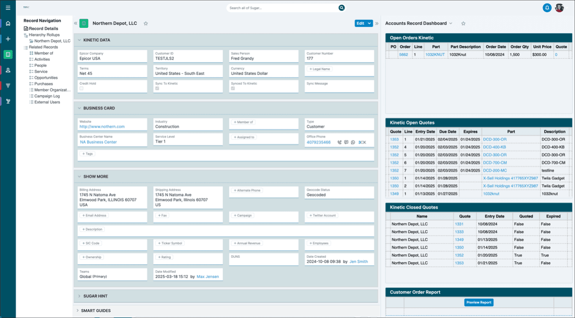 Supercharge Sales Productivity with TCP's SugarCRM + Epicor Kinetic Integration